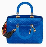 Large Supple Lady Dior Bag in Blue Moon or Black "Cannage"