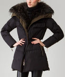 Fur Collar Elasticated Waist Short Down Coat - DESIGNER INSPIRED FASHIONS