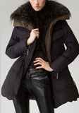 Fur Collar Elasticated Waist Short Down Coat - DESIGNER INSPIRED FASHIONS