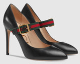 Sylvie Leather Pumps - Purple, White, Black