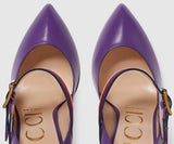 Sylvie Leather Pumps - Purple, White, Black