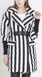 Striped Puffer Down Coat - DESIGNER INSPIRED FASHIONS