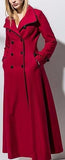 Long Double-Breasted Wool Coat in Red - DESIGNER INSPIRED FASHIONS