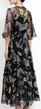 Orange & Zebra Print Chiffon Dress, Black