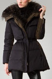 Fur Collar Elasticated Waist Short Down Coat - DESIGNER INSPIRED FASHIONS