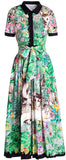 Forest-Print Midi Shirt-Dress