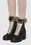 Leather Ankle Boot with Wool