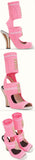 Knitted Open-Toe Sandals - Pink - DESIGNER INSPIRED FASHIONS