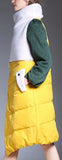 Color-Block Wool & Down Coat in Yellow - DESIGNER INSPIRED FASHIONS