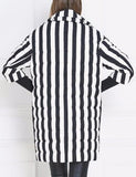 Striped Puffer Down Coat - DESIGNER INSPIRED FASHIONS