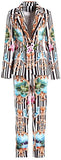 Stripe Scenic Blazer and Cropped Pant Suit