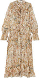 Ruffled Printed Silk-Georgette Midi Dress