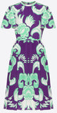 Graphic Arras Crepe De Chin Dress