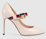 Sylvie Leather Pumps - Purple, White, Black