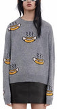 'Phira' Hot Dog Grey Sweater - DESIGNER INSPIRED FASHIONS