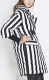 Striped Puffer Down Coat - DESIGNER INSPIRED FASHIONS
