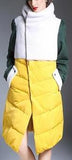 Color-Block Wool & Down Coat in Yellow - DESIGNER INSPIRED FASHIONS