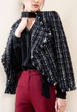 Black & White Tweed Knit Jacket - DESIGNER INSPIRED FASHIONS