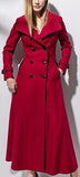Long Double-Breasted Wool Coat in Red - DESIGNER INSPIRED FASHIONS