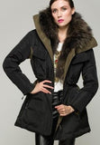 Fur Collar Elasticated Waist Short Down Coat - DESIGNER INSPIRED FASHIONS