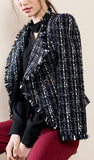 Black & White Tweed Knit Jacket - DESIGNER INSPIRED FASHIONS