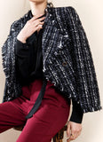 Black & White Tweed Knit Jacket - DESIGNER INSPIRED FASHIONS