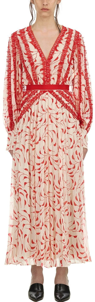 Crescent Printed Chiffon Midi Dress