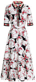 China Dish Print Midi Shirt-Dress