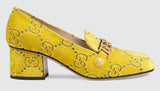Sylvie GG Velvet Mid-Heel Loafers - Yellow or Black