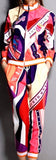Multi Colored Printed Jacket and Pant Set