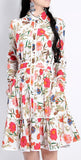 Floral-Print Shirt Dress - Black or White