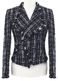 Black & White Tweed Knit Jacket - DESIGNER INSPIRED FASHIONS