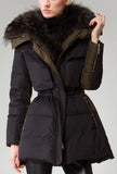Fur Collar Elasticated Waist Short Down Coat - DESIGNER INSPIRED FASHIONS