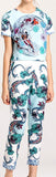 Printed Tee and Cropped Pant Set