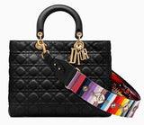 Large Supple Lady Dior Bag in Blue Moon or Black "Cannage"