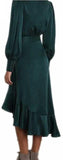 Ruffled Wrap Dress - Green, Pink, Red or Black