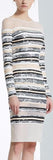 Sequin-Embellished Mesh Paneled Evening Dress