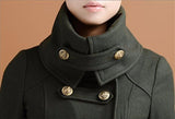 Long Military Cashmere Wool Coat - DESIGNER INSPIRED FASHIONS