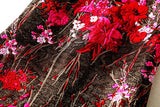 Floral Brocade Jacquard Mini Dress