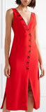 'Christy' Button-Detailed Piqué Midi Dress