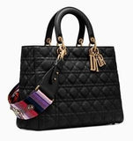 Large Supple Lady Dior Bag in Blue Moon or Black "Cannage"