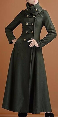 Long Military Cashmere Wool Coat - DESIGNER INSPIRED FASHIONS
