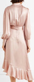 Ruffled Wrap Dress - Green, Pink, Red or Black