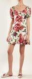 Peony and Rose-Print Brocade Dress