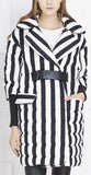 Striped Puffer Down Coat - DESIGNER INSPIRED FASHIONS