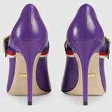 Sylvie Leather Pumps - Purple, White, Black