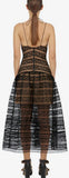Sleeveless Floral Paneled Lace Dress
