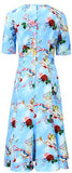 Blue Cupid Print Knee-Length Dress