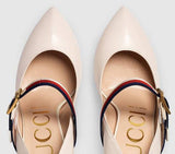 Sylvie Leather Pumps - Purple, White, Black