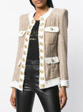 Contrast Trimmed Tweed Jacket